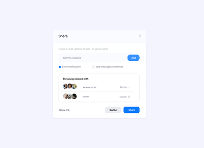 Smart sharing modal graphic design interface ui ui design