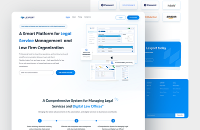 Lexport – Law Firm Management Website Design app dashboard landing landing page designer law firm law firm website law landing page law logo modern page trending style ui ux ui ux designer web webdesign website app website design website designer websiteredesign wesbite