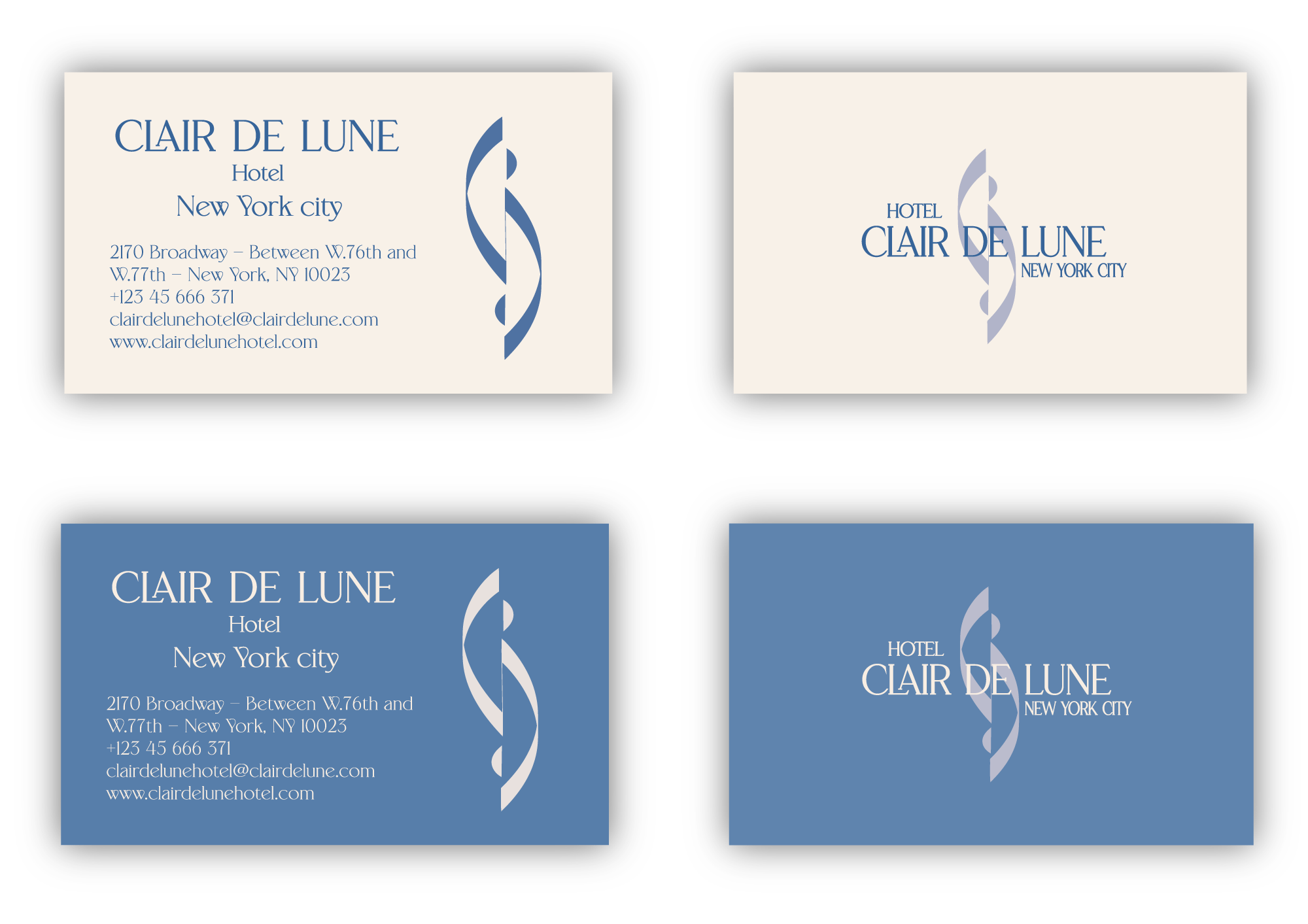 Clair de Lune Hotel branding design graphic design logo typography