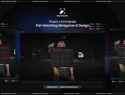 Immense Pair Matching Minigame UI I Gta V illustration