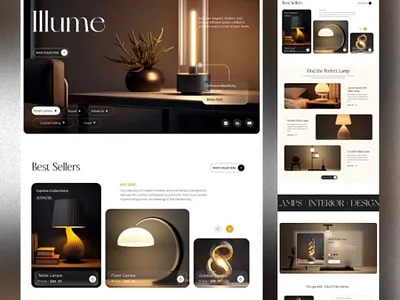 Lamps Selling eCommerce Website Design branding business design e commerce ecommerce website figma framer illustration lamps lamps selling landing page selling ui uiux web design website design