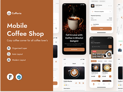 Cafforia – Mobile App UI/UX Design appdesign appui behancedesign cafforia casestudy coffeeapp figmadesign graphic design mobileappdesign uiux