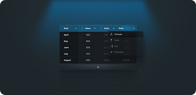 📊 Dark Mode Table UI – Interactive Data Grid data visualization