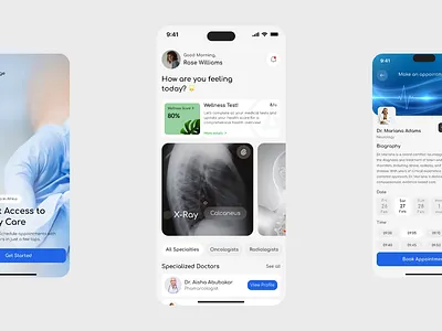 CareBridge - Medical Mobile App appointment app design doctor app health health app health care interface medical medical app medical booking mobile mobile app mobileapp product design ui ui design uiux ux