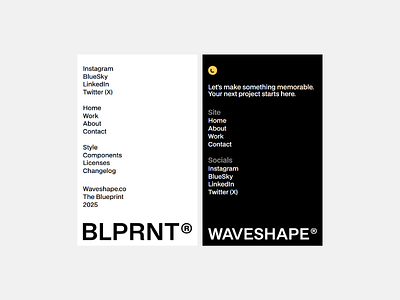 The Blueprint - Footer 01 + 03 minimalism