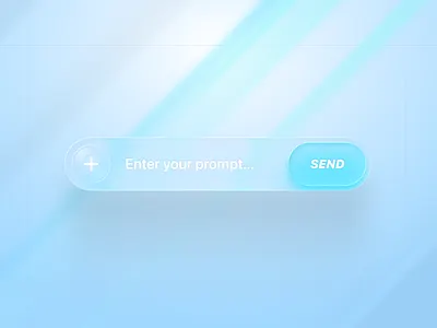 💬 Glassmorphism Prompt Input – Send Interaction glowing ui