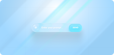 💬 Glassmorphism Prompt Input – Send Interaction glowing ui