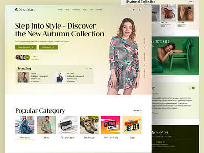 Modern Fashion E-Commerce Landing Page 🌿 app branding creative direction design design system digitalexperience figma graphic design illustration interaction design mobile web app design mobile app modern ux product design ui uiux design user experience user interface visual design web design