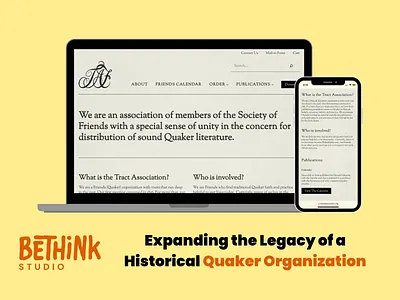 Tract Association of Friends Website Build commerce data migration graphic design ui ux web design web dev website