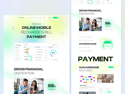 Mobile Recharge and Bill Payment billpayment clean designinspiration dribbbleshots figma fintechdesign mobile recharge and bill payment mobileappui rechargeapp template ui ux uxdesign