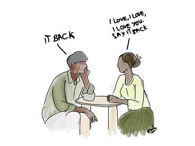 I love you, say it back comic comic strip flat illustration flat illustrator illustrator