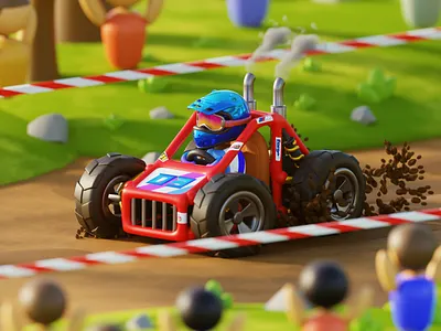 Buggy Race 3d animation branding graphic design logo motion graphics ui