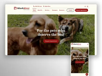 Black River Veterinary Hospital brand design interaction design motion design product design ui ui design ux ux design uxui visual design web web design website design website development