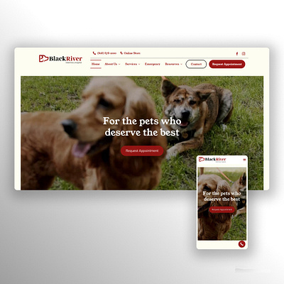 Black River Veterinary Hospital brand design interaction design motion design product design ui ui design ux ux design uxui visual design web web design website design website development