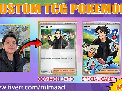 Custom tcg pokemon card anime banner card caricature cartoon cover custom card custom order custom tcg custom tcg pokemon cute design digimon graphic design illustration logo pokemon pokemon card stickers tcg