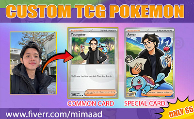 Custom tcg pokemon card anime banner card caricature cartoon cover custom card custom order custom tcg custom tcg pokemon cute design digimon graphic design illustration logo pokemon pokemon card stickers tcg