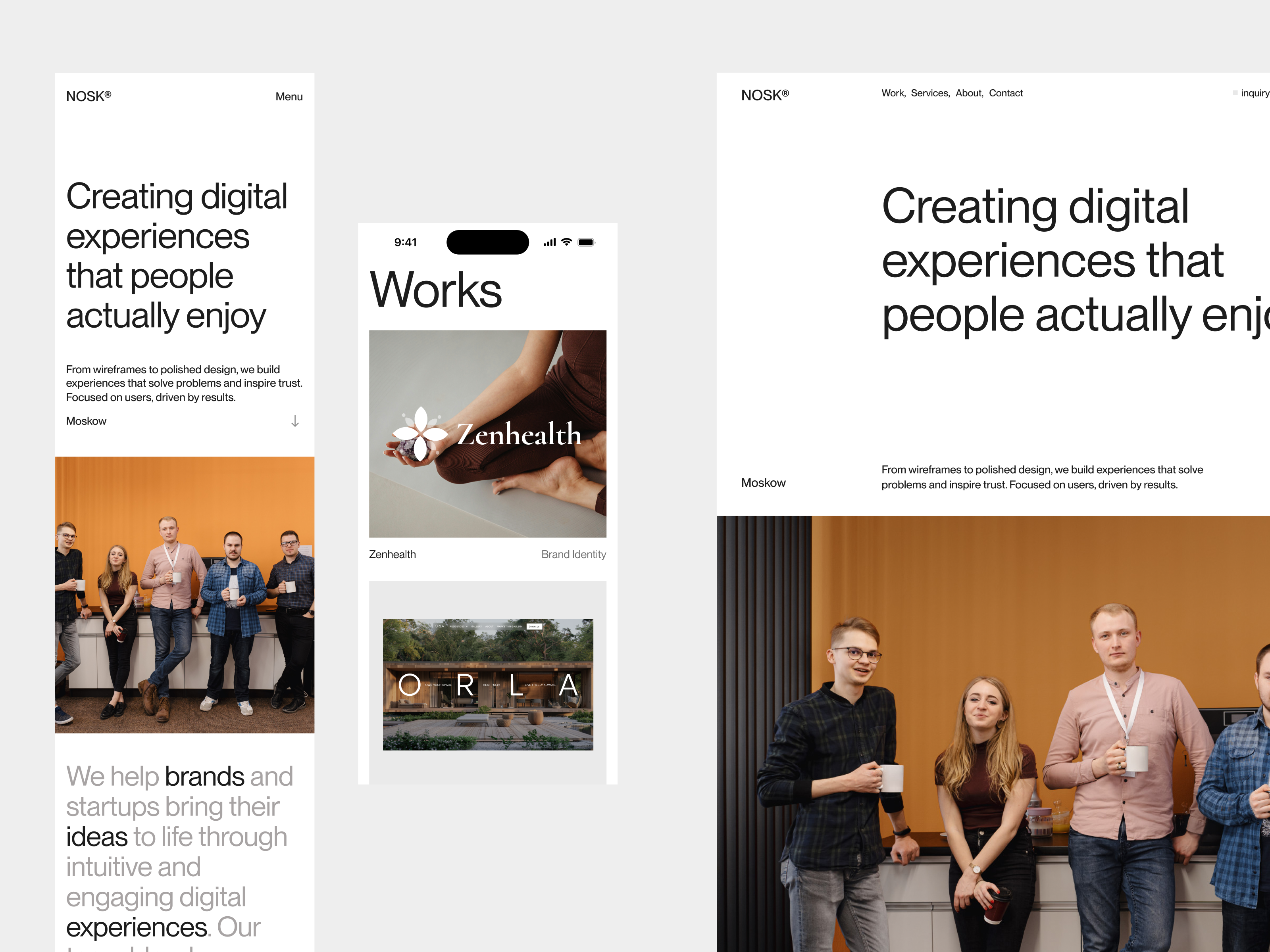 NOSK® Studio - Agency Website Responsive agency app app design clean design home minimalist mobile mobile app mobile design mobile responsive responsive responsive version studio design ui ux