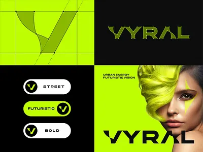 VYRAL - Futuristic Street-Tech Identity animate bold brand brand fashion brand identity branding branding design fashion fashion store graphic design identity design logo logo design logo mark logos mark print streetwear tech visual branding