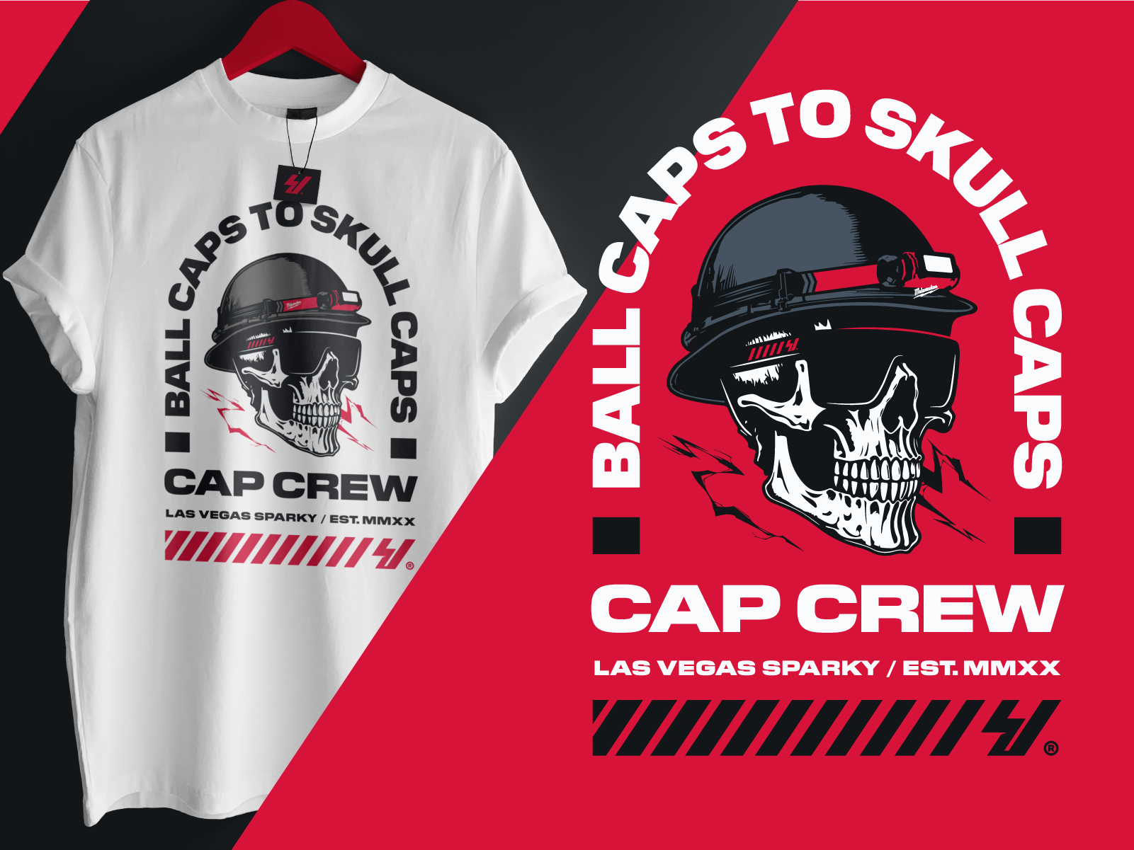 Las Vegas Sparky Apparel Design appareal branding design electric electrician graphic design illustration las vegas logo logo design skull visual identity