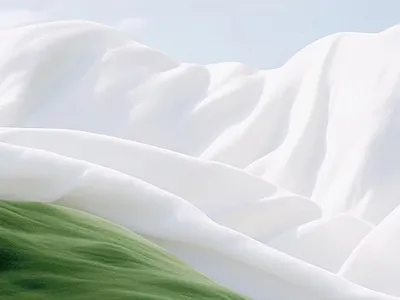 A 3D Fabric Landscape 3d 3d design 3d mountain abstract shapes blender clean creative design digital art fabric futuristic design graphic design green minimalist mountain mountainous terrain octane white