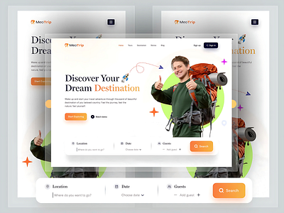 Digital Travel Landing Page Design | UI/UX for Booking & Tourism booking site design design digital travel design minimal travel design torism platform tour booking ui travel agency travel homepage travel landing page travel service website travel ui travel ux travel website ui uiux design vacation website web design