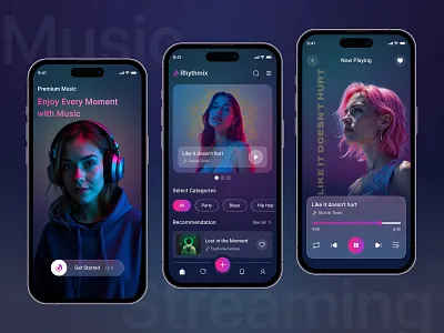 Music Streaming Mobile App minimal app design