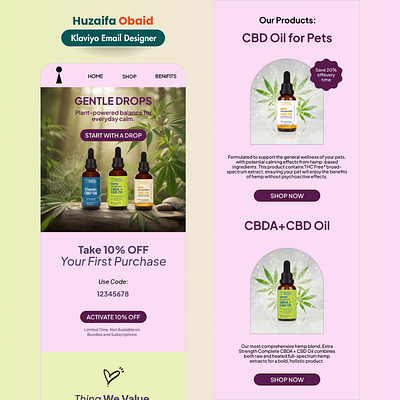 Gentle Drops — Welcome Email Design (Klaviyo Flow) ecommerce growth email marketing email template klaviyo email design retention marketing shopify email campaign welcome flow wellness branding