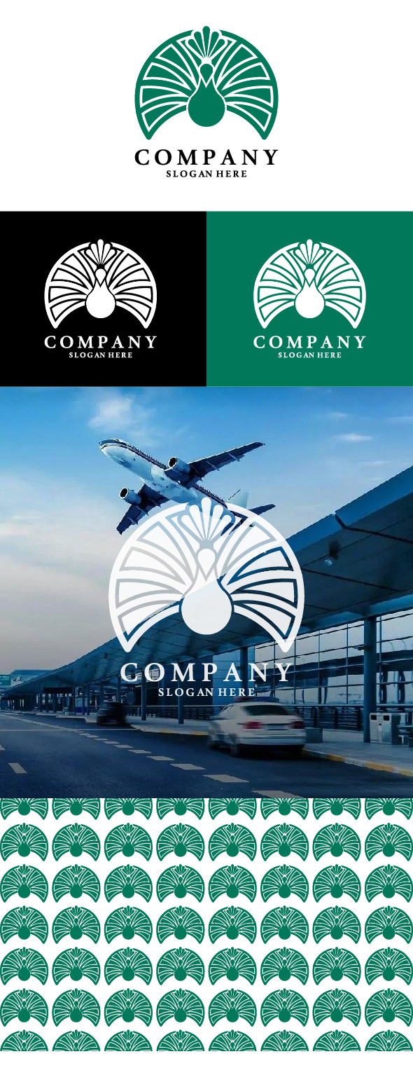 Example of Peacock Blooming Logo Design Vector