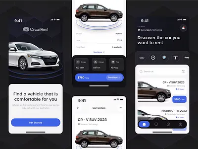 Circuit Rent - Car Rental Mobile App branding dashboard design graphic design illustration logo ui ux web design website