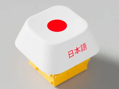A Japanese 3D Keycap 3d 3d art 3d art work 3d keycap 3d keycap design 3d model 3d modelling 3d render 3d rendering 3d visual abstract colorful creative design japanese keycap keycap design keycap render vibrant