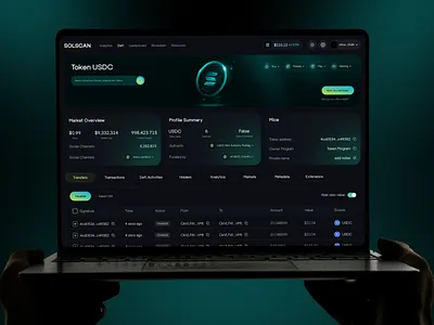 SOLSCAN-Defi dashboard blockchain crypto crypto dashboard defi defi dashboard exchange platform fintech modern defi dashboard modern ui redesign trading wallet web design web site web3 web3 design