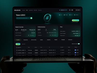 SOLSCAN-Defi dashboard blockchain crypto crypto dashboard defi defi dashboard exchange platform fintech modern defi dashboard modern ui redesign trading wallet web design web site web3 web3 design