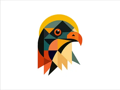 Eagle Geometric Logo bird brand identity branding eagle eagle head geometric eagle logo icon illustration logo logo maker logotype saas sports symbol ui vector web3