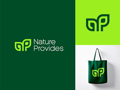 Nature Provide logo, N+P+Plant logo design agro agro tech branding business logo green logo grow icon identity leaf logo logo logo design logodesign logomark logos logotype minimal modern np organic vector