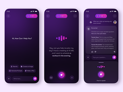 Chattie – AI Voice & Text Assistant UI ai chat app ai ux app app interface assistant best app design best ui chat chatbot conversational ui design messaging mobile mobile app design mobile ui design mobile ux ui ui ux design ux voice assistant ui