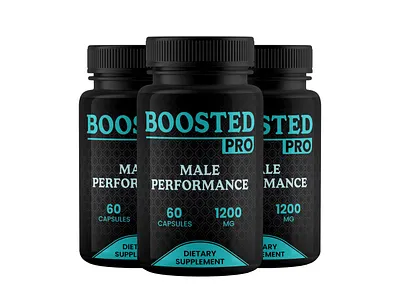 BOOSTED PRO Male Performance Supplement Label Design branding design graphic design graphicdesign illustration label design modern packaging packaging design product packaging