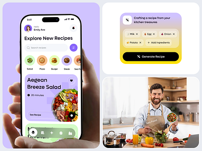 AI Food Recipe App Design ai ai app app app design app ui cooking food and drink food application food apps food order food ordering app ios app mobile mobile app online food product design restaurant restaurant app ui ux