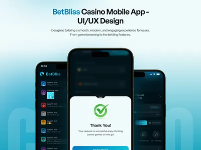 Casino Mobile App UI/UX Design | BetBliss casino design mobile app uiux