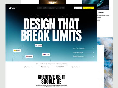 Tetra - Landing Page Web Design bussiness site clean design company profile creative agency design desktop homepage landing page landing page ui minimalist modern design saas ui uidesign uiux ux uxdesign web design web page website