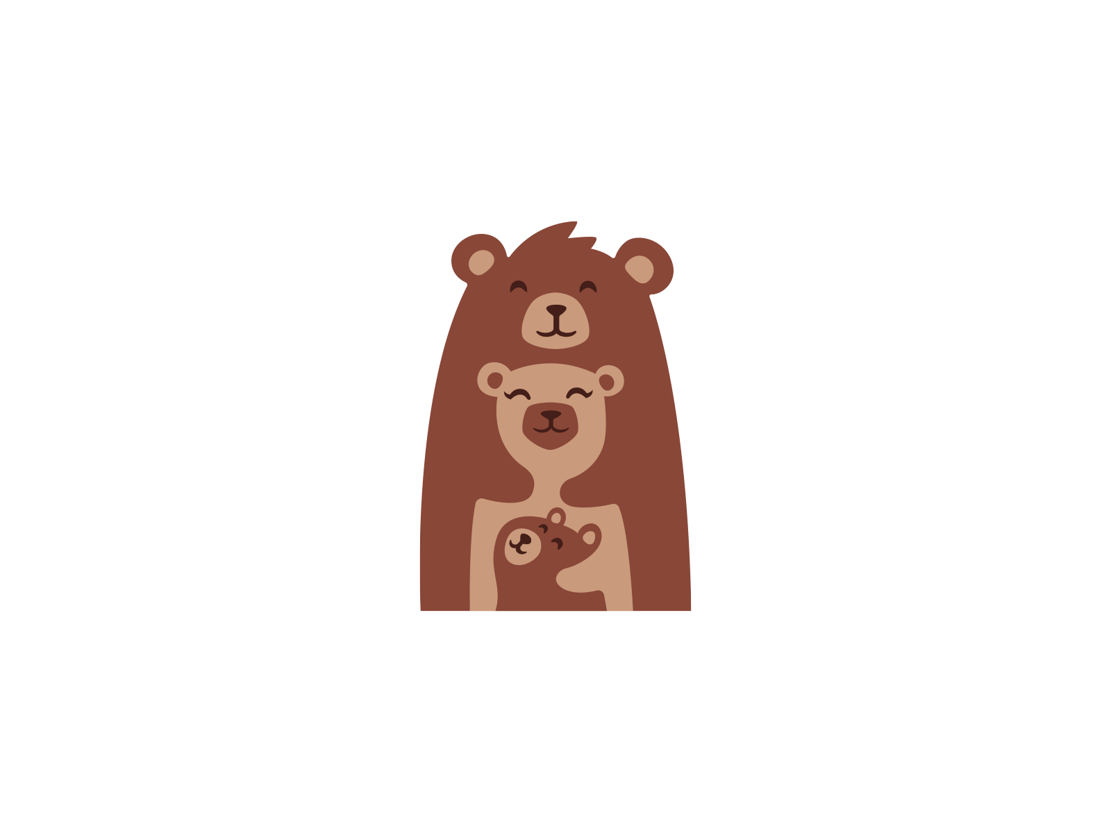 Bear family logo (in color) animal bear brand branding cartoon design elegant family funny graphic design logo logo design logo designer logodesign logodesigner logotype modern negative space nice