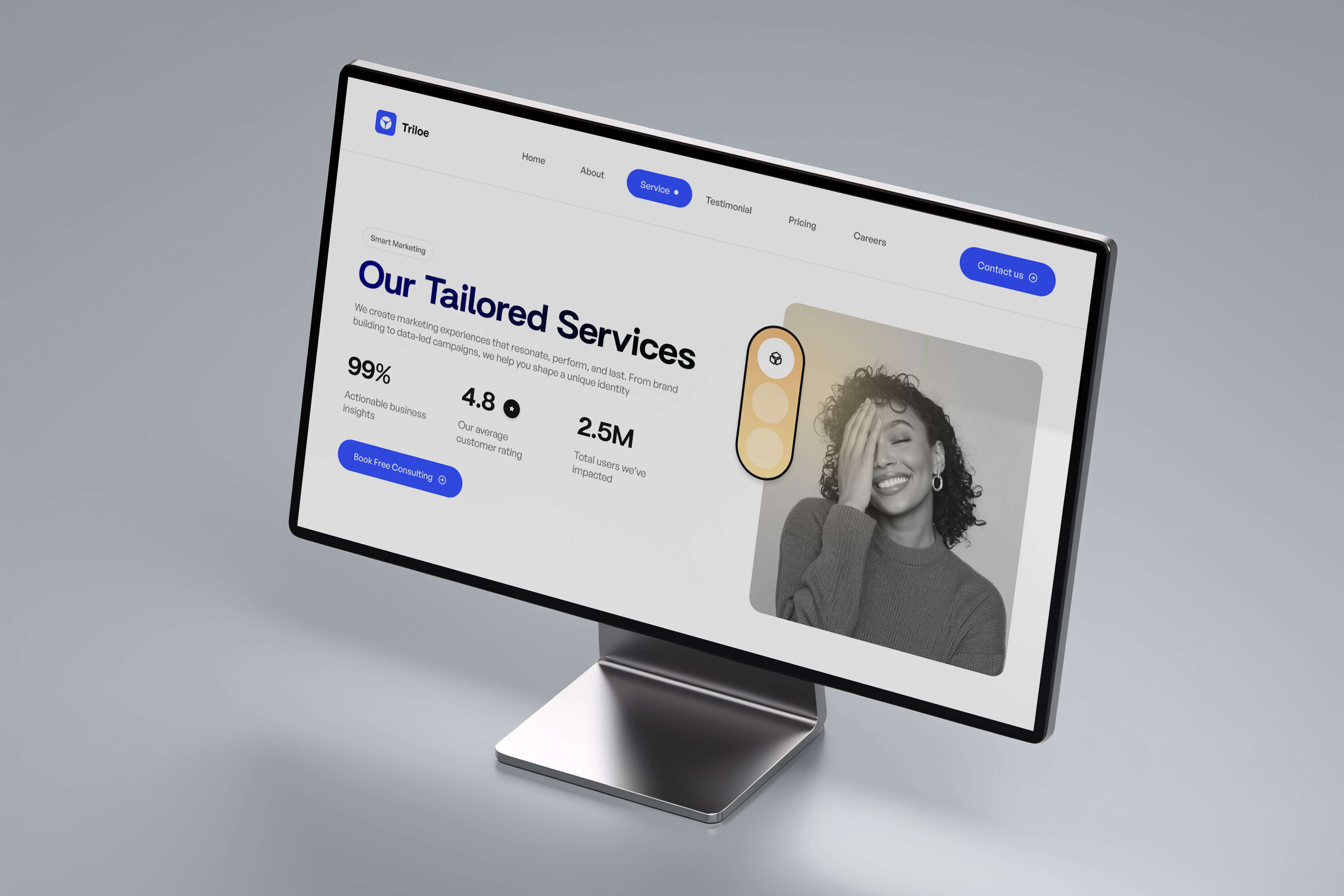 UI Wiki - Triloe Marketing Website Service Section service showcase website design