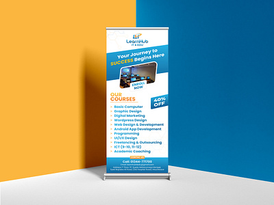 Professional Roll-Up Banner Design – LearnHub IT & EDU advertising banner banner design corporate banner course promotion creative banner creative rollup education banner exhibition banner institute branding it institute banner it training institute marketing banner modern banner professional design promotional design roll up banner rollup mockup stand banner tech roll up banner vertical banner