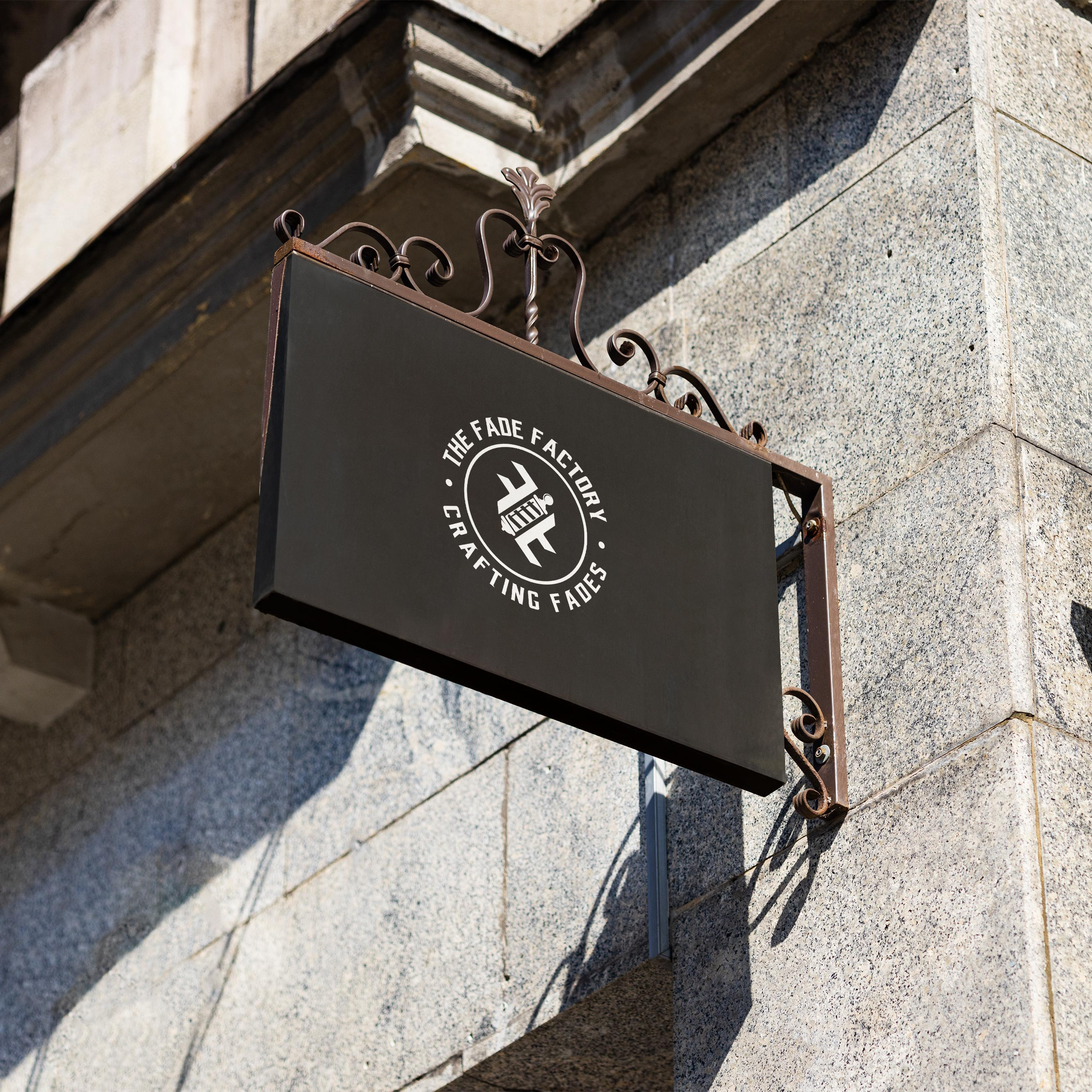 The Fade Factory - Barber Shop & Saloon Logo barber logo barber shop barbershop logo branding design fade factory fade logo fades graphic design graphics design illustration logo logodesigner logos logotype mens saloon salon salon logo saloon logo