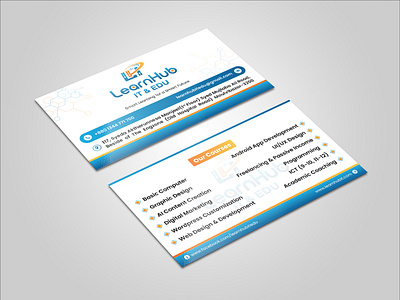 Professional Business Card Design – LearnHub IT & EDU brand identity branding business card business card design company card corporate card creative business card design double sided card education branding graphic design it institute branding minimal business card modern business card print design professional branding professional card stationery design visiting card
