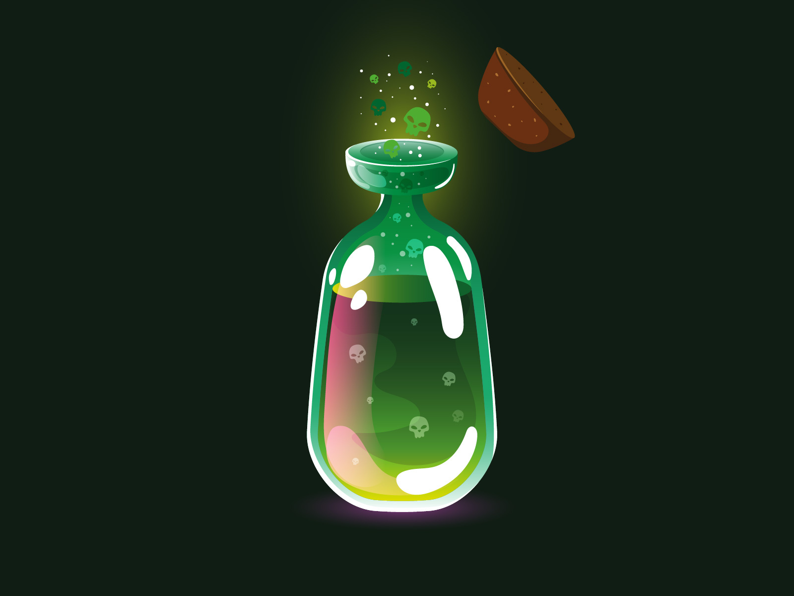 bottle of poison in cartoon style by Alina Pervushina on Dribbble