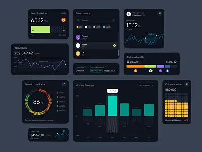 UI Elements of a Crypto Investment & Loan Platform analytics components crypto investment outcrowd statistic ui ui elements uiux ux web3