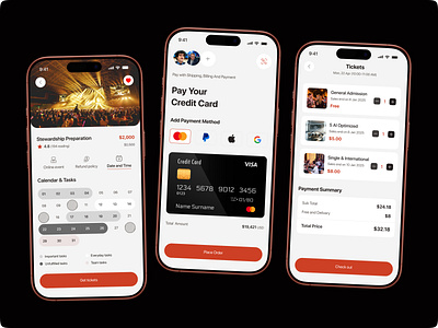 Event Management App Design app app design booking booking app design buy event application event booking app event management event planning event project eventappdesign illustration meetup mobile app mobile app design online booking app party sell ticket ticket booking app