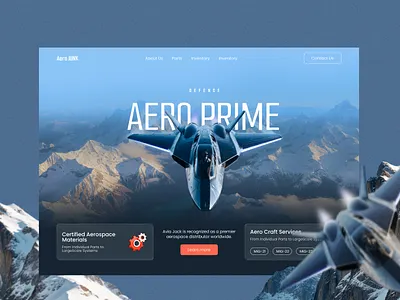 ✈ Aero JUNK | Modern Aviation Website Concept 3d aerospace distribu ui