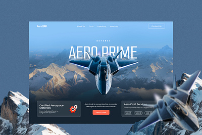 ✈ Aero JUNK | Modern Aviation Website Concept 3d aerospace distribu ui
