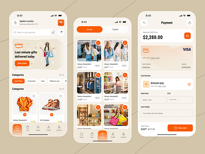 Shopping Mobile App – Modern UI/UX Design app design e commerce mobile app ecommerce mobile app online shopping product design shop shop app shopping shopping app web design